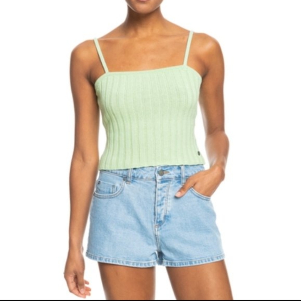 ROXY | Women's Pale Green Dream Sign Knit Tube Top Size XL